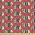 thumbnail image 2 of Leaves Fabric by the Yard, Repeated Botanical Elements Arranged on a Dark Coral Tone Backdrop, Upholstery Fabric for Dining Chairs Home Decor Accents, Beige and Dark Slate Blue by Ambesonne, 2 of 5