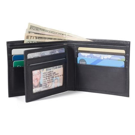 RFID Wallet in Genuine Leather Bifold 10 Slot Classic - Protective Wallets for Men - Excellent Quality Leather - (Best Quality Mens Wallet)
