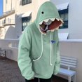 thumbnail image 2 of Unisex Shark Tooth Hoodie Pullover Loose Long Sleeve Oversized Hooded Sweatshirt for Men Women Cute Streetwear Tops with Pocket S‑XXL, 2 of 7