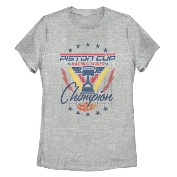 Women's Cars Piston Cup Champion Graphic Tee Athletic Heather 2X Large