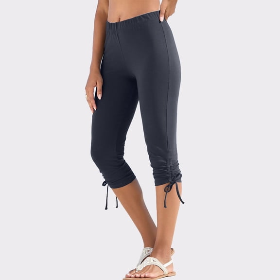 LASCANA Women's Gathered Effect Capri Leggings Ruching