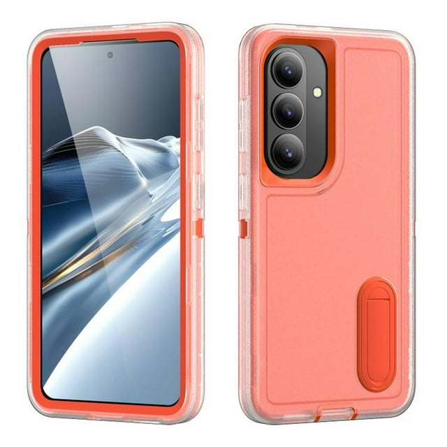 Para Samsung Galaxy S26 5G Funda para Teléfono de 6,3" con Soporte Incorporado, Funda Protectora Resistente a Prueba de Golpes/polvo/caídas de Grado Militar para Samsung Galaxy S26 5G, Naranja