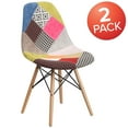 thumbnail image 2 of Flash Furniture 2 Pack Elon Series Milan Patchwork Fabric Chair with Wooden Legs, 2 of 10
