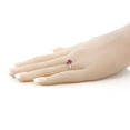 thumbnail image 3 of Gem Stone King 18K White Gold Pink Created Sapphire Engagement Solitaire Ring for Women (0.55 Cttw, Round 5MM, Gemstone September Birthstone, Size 5), 3 of 4