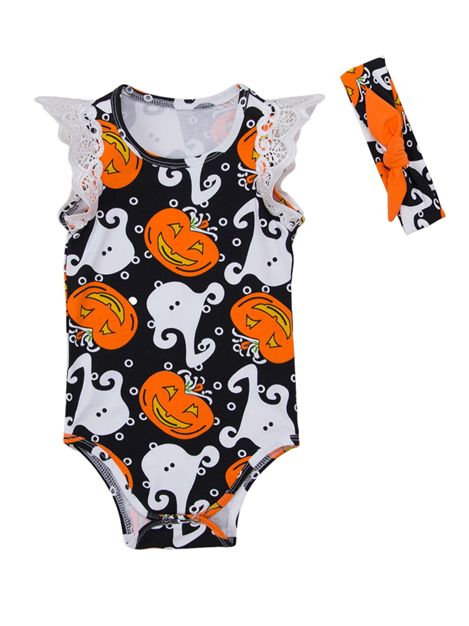 stylesilove.com Baby Girls Snow Princess Romper Dress with Headband 2pcs Halloween Costume Outfit