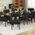 thumbnail image 3 of DONICK T-Shape Back Upholstered Dining Chairs Set of 4,Lambswool Fabric Modern Wooden Armless Side Chair for Dining Room Kitchen Living Room Bedroom(Black), 3 of 11