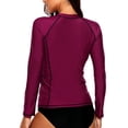 thumbnail image 3 of Camiseta de natación con protección solar y manga larga con cierre frontal para mujer de Charmo, 3 of 5