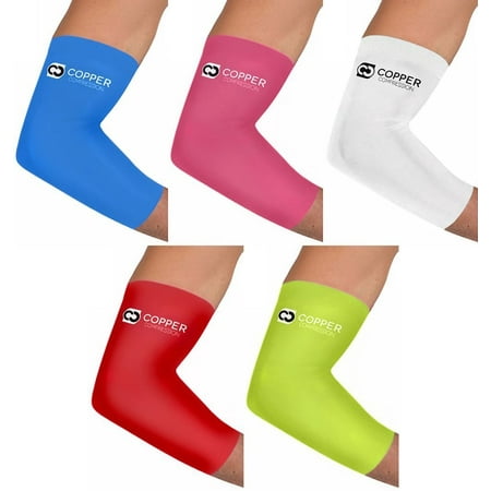 - Copper Compression NEW Colored Elbow Sleeve - GUARANTEED Best Copper + Zinc Elbow Brace With Infused Fit. Support For Workouts, Golfers And Tennis Elbow, Arthritis, Tendonitis (Large, Safety Yellow)