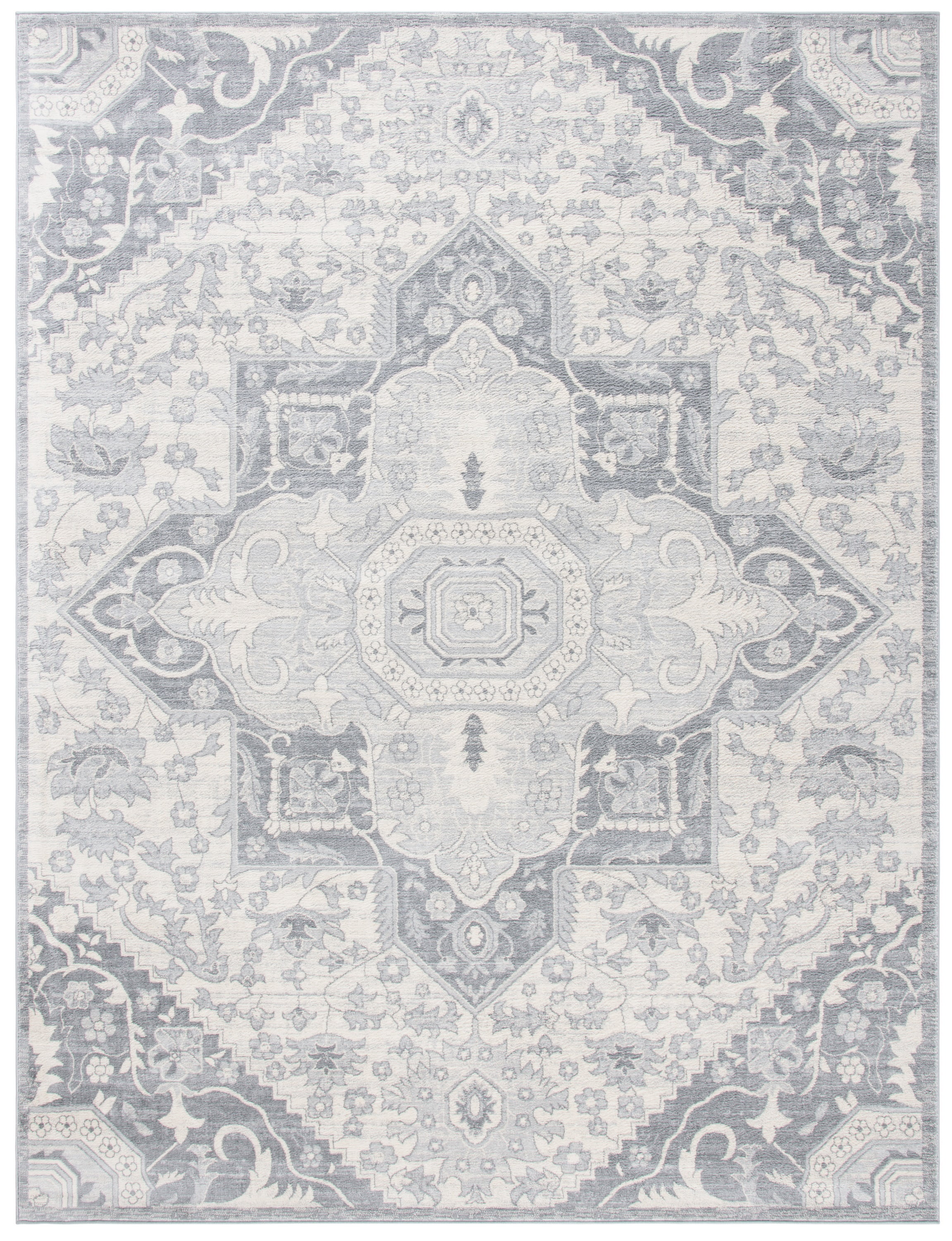 SAFAVIEH Brentwood Felix Floral Area Rug, 11' x 15', Grey/Cream