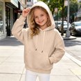thumbnail image 2 of Gubotare Boys Hooded Sweatshirts Boys Hoodie Pullover Popular Casual Long Sleeve Comfortable Winter Wear for Children Size 7-8 (Beige,7-8 Years), 2 of 6
