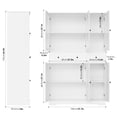 thumbnail image 5 of Homfa 4-Tier Bookcase with Glass Doors and Drawers, 67" H Painted Storage Cabinet for Living Room, Display Cabinet for Office, White, 5 of 10