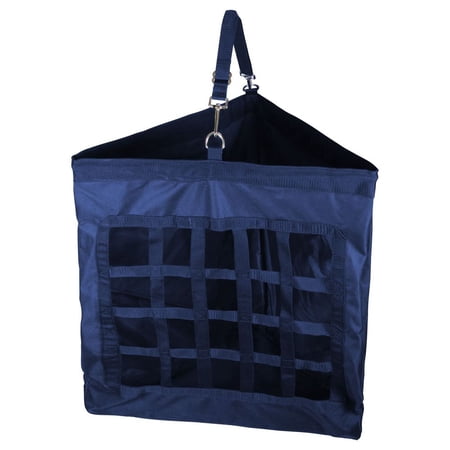 Dura-Tech Slow Feed Corner Hay Bag | Holds Up to 3 Flakes of Hay | Color Navy