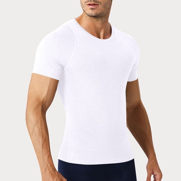 pstuiky camiseta de hombre, Camisas deportivas de verano para hombre, de manga corta y cuello redondo, ajustadas, de color liso ropa de hombre m