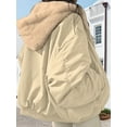 thumbnail image 5 of Jacket for Women Reversible Y2k Zip Up Hoodie Fleece Fur Winter Coat Cutecore Korean Clothes Apricot L, 5 of 7