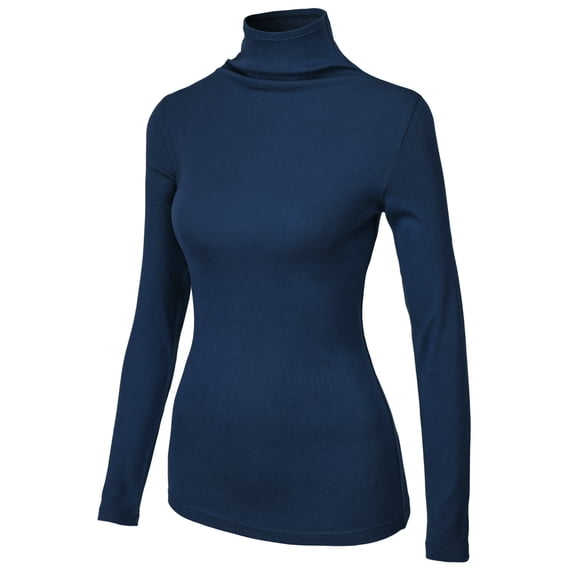 H2H Womens Casual Turtleneck Tops Lightweight Long Sleeve Soft Thermal Shirts Active Sweater NAVY US S/ASIA S (CWOSWL189)