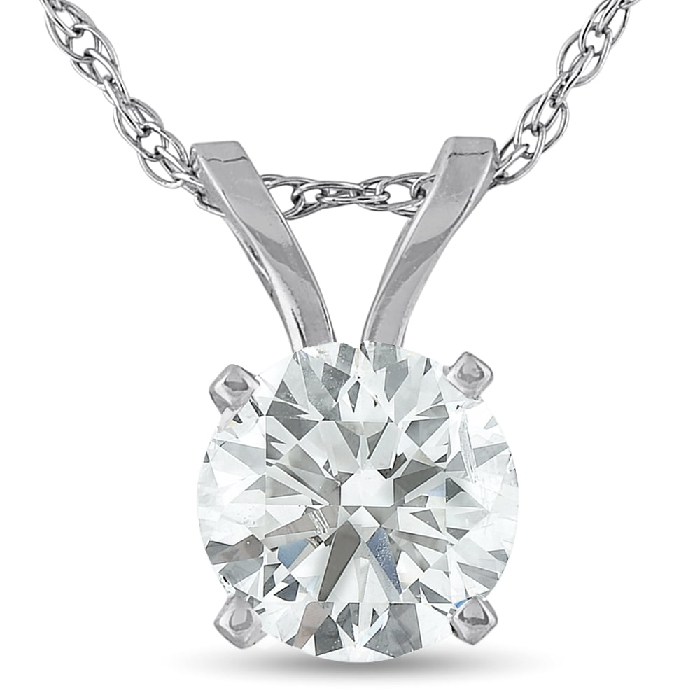 10k White Gold 2.00 Ct Radiant Cut Simulated Diamond Solitaire Pendant With 18 Chain .925 Silver