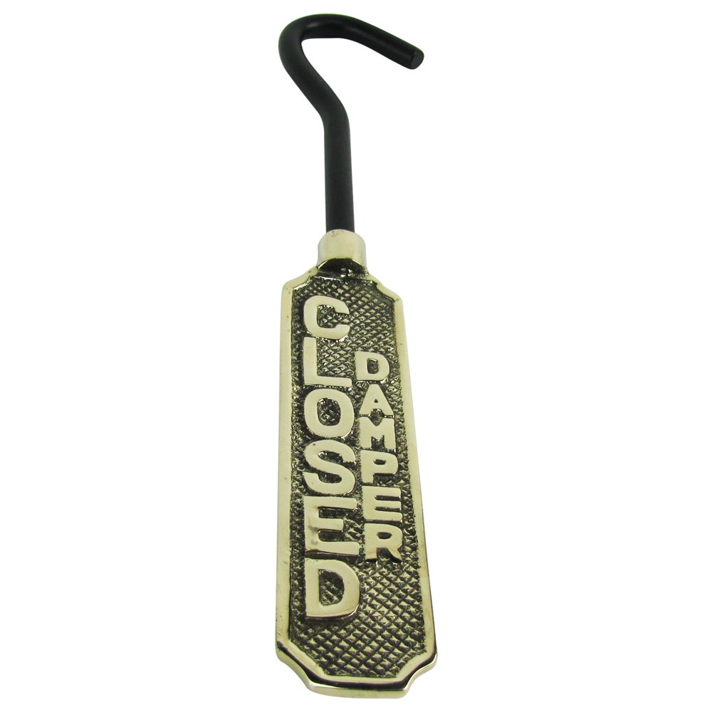 New Solid Brass Metal Open/Closed Fireplace Damper Sign Hanging Flue