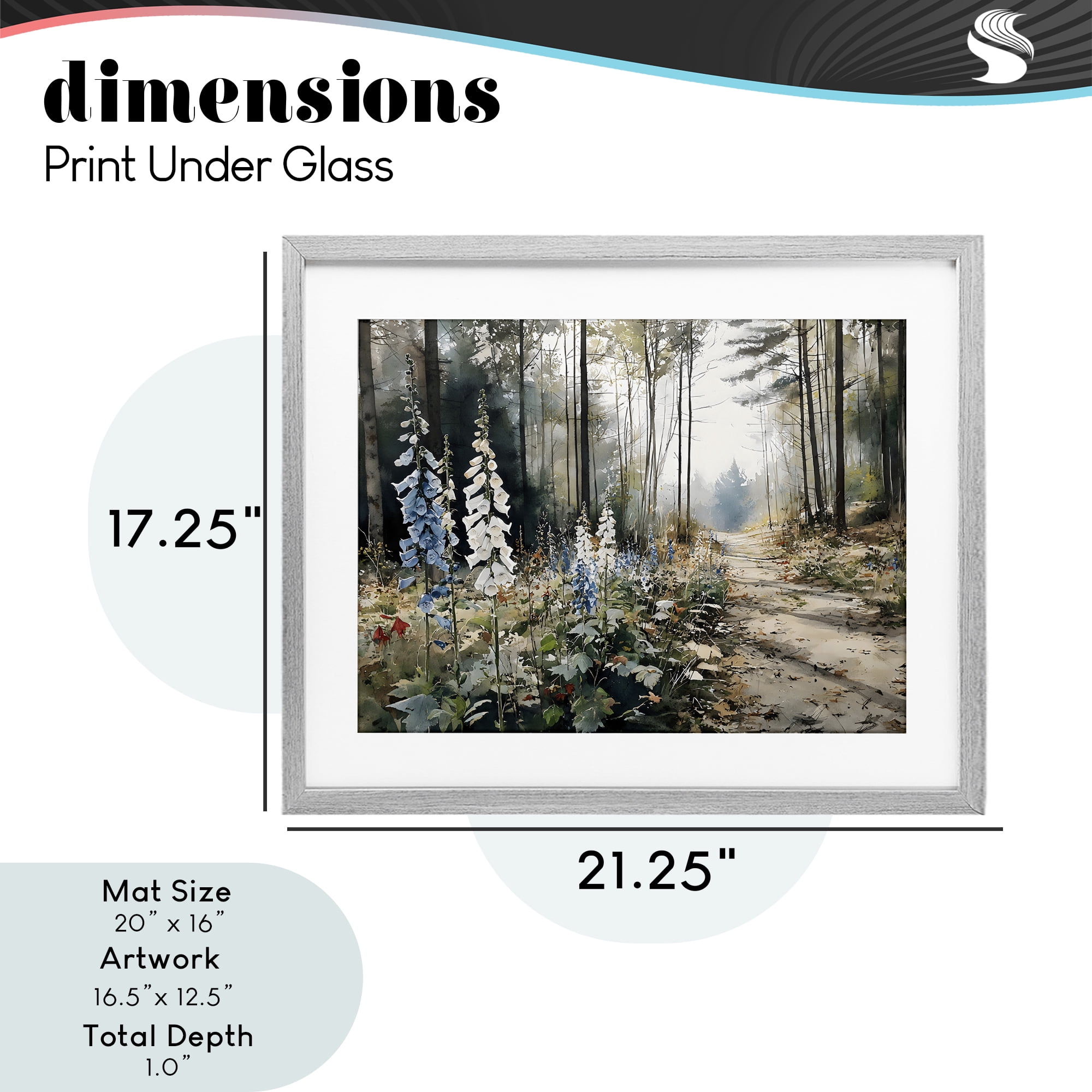 Stupell Industries Foxglove Path Sunlit Woods Gray Framed Print Under Glass, design by Franklyn Gregory