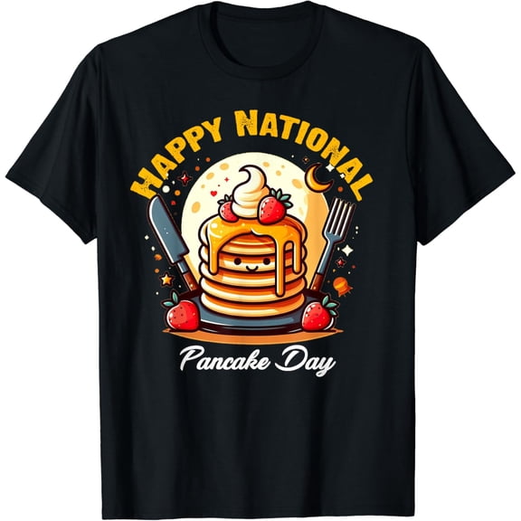 Happy National Pancake Day Cool Family Matching Breakfast T-Shirt