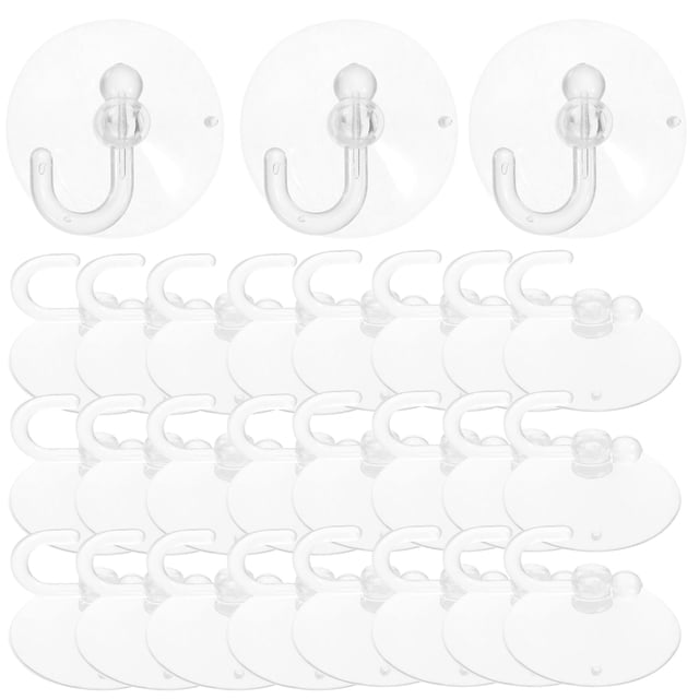 Miangastore Transparent Suction Cups Hooks for Bathroom Kitchen Use PVC Material No Drill Needed 100 Pieces