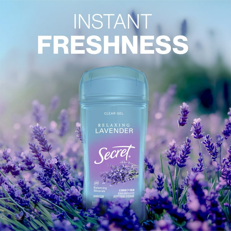 Secret Fresh Clear Gel Deodorant for Women, Lavender, 2.6 oz each, Pack of 2