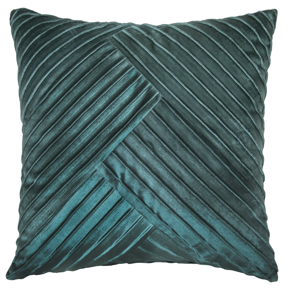 Better Homes & Gardens Pleated Velvet Decorative Throw Pillow, 18" x 18