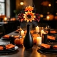 thumbnail image 5 of Gothic Halloween Artificial Bouquet 12.2In, Faux Rose Sunflower Dahlia Dark Floral Arrangement for Halloween Table & Window Seasonal Decor,Orange, 5 of 6
