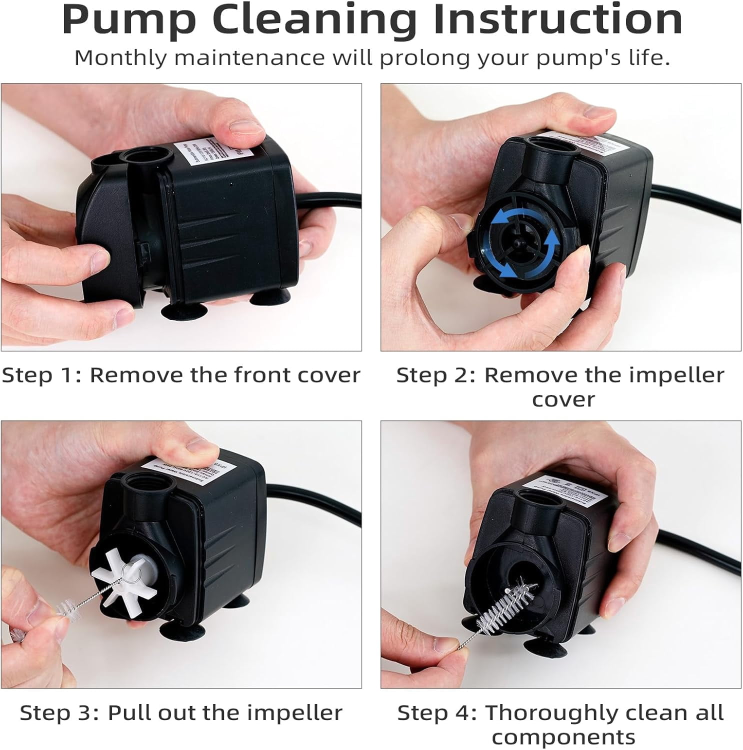 BN-LINK Submersible Water Pump, 35W 550Gph Mini Submersible Pump, Ultra Quiet Fountain Pump for Fish Tank, Pond, Aquarium, Hydroponics