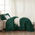 thumbnail image 4 of ANGENIA Dark Green Comforter Sets Queen, 3 Pieces Farmhouse Elegant Ruffle Comforter Sets, All Season Soft Cozy Fluffy Shabby Chic Bed Set(90"x90" Comforter & 2 Pillowcases), 4 of 7