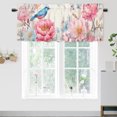 thumbnail image 2 of Cortinas opacas con diseño de pájaros, coloridas flores de acuarela, cenefas para ventana con aislamiento térmico, cenefas con bolsillo para varilla, 54 x 18 pulgadas (2 unidades), 2 of 5