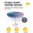 thumbnail image 2 of nqOlkjepod Marble Purple Gold Round Tablecloth, Fitted Table Cover with Elastic for 36"-44" Round Tables, Modern Blue Pink Geometric Table Cloth Outdoor Indoor Dinning Party Waterproof Tablecloths, 2 of 6