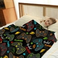 thumbnail image 4 of Gamer Game Controller Blanket Kids Boys Colorful Gaming Gamepad Gifts Toys for Teen Teenage Birthday Christmas Valentines Day Bedroom Decor Soft Cozy Colorful Throw Black 50"x60", 4 of 6