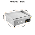 thumbnail image 4 of 21 Inch Commercial Electric Griddle, 122-572℉, 1600W Stainless Steel Flat Top Grill, Countertop BBQ Teppanyaki Grill with 2 Shovels, 2 Brushes for Home, Restaurant, 4 of 7