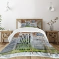 thumbnail image 3 of Ambesonne Prehistoric Country Quilted Bedspread Set 2 Pcs, Old Farmhouse, Twin Size, Brown Green Grey, 3 of 6