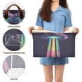 thumbnail image 5 of Yayeee Foldable Storage Basket for Shelves with Handles Waterproof Cloth Bins, Purple UFO, 5 of 7