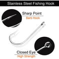 thumbnail image 2 of Fishing Hooks Saltwater O'shaughnessy Hooks Kit, 120pcs Stainless Steel Fishing J Hooks Forged Long Shank Trollling Hooks for Saltwater Freshwater Fishing, 2 of 5