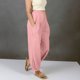 thumbnail image 4 of Pantalones de Cintura Elástica para Mujeres de Cintura Alta Color Sólido con Bolsillos, Pantalones de Longitud Completa Casual para Todas las Estaciones, 4 of 6