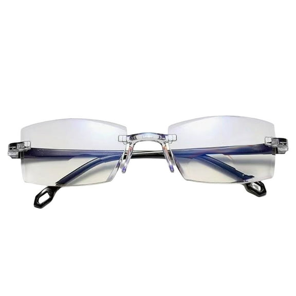 Mozhitti 2 Pack Rimless Blue Light Blocking Reading Glasses For Men Women Computer Glasses Anti Glare Anti Reflection Flexible Rectangular 1.0