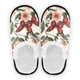 thumbnail image 2 of Women's Men's Slippers, Non-Slip Travel Unisex Fleece House Shoes Red Butterfly, 2 of 7
