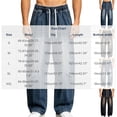thumbnail image 4 of Tqyyweavej Mens Baggy Jeans Wide Leg Streetwear Flex Loose Fit Curved Denim Pants Drawstring Vintage Casual Washed Jeans with Pockets, 4 of 10