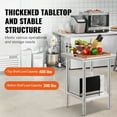thumbnail image 4 of VEVOR Stainless Steel Prep Table, 24 x 24 x 31 Inch, 700 lbs Load Capacity, Heavy Duty Metal Worktable with 3 Adjustable Height Levels, Commercial Workstation for Kitchen Garage Restaurant Backyard, 4 of 10