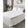 thumbnail image 4 of Tan And White Stripe Bed Skirt California King Size 18&nbsp;Inch Drop, Brown Stripes Simple Wrap Around Dust Ruffle Bedskirts, Wrinkle & Fade Resistant Easy Fit Bedskirt with Adjustable Elastic, 4 of 8
