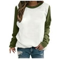 thumbnail image 1 of KIHOUT Spring Winter Womens Tops Fashion Long Sleeve Round Neck Solid Color Block Blouse Causal Pullover Tops, 1 of 6