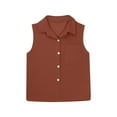 thumbnail image 5 of WOYY Tween Girls Linen Shirt Breathable Casual Sleeveless Button Down Shirt, Sizes 15-16Y, 5 of 5