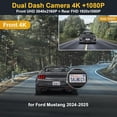 thumbnail image 5 of Fitcamx 4K Front & 1080P Rear Dash Cam for Ford Mustang 2024-2026 (S650/Gen7), OEM Look WiFi, Night Vision, Loop Recording, 128GB, 5 of 6