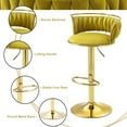 thumbnail image 3 of UIXE 360° Swivel Bar Stools Velvet Upholstered Adjustable Bar Chairs Set of 4 with Back & Footrest for Home and Kitchen, Olive Drab, 3 of 5