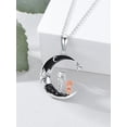 thumbnail image 5 of Dorunmo Father Daughter Necklace 925 Sterling Silver Black Crescent Moon Necklace I Love You to the Moon and Back Jewelry Gifts for Daughter from Father, 5 of 6