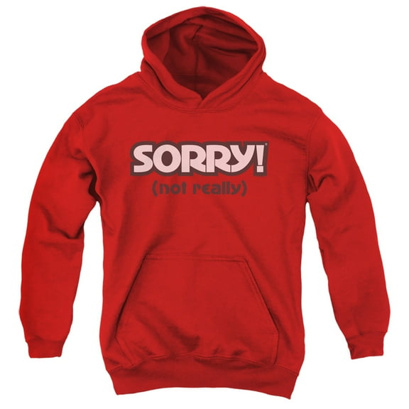 Sorry Not Sorry Youth Pullover Hoodie Sweatshirt Red
