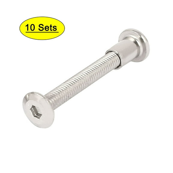 Unique Bargains M6 x 50mm Hex Socket Head Nut Countersunk Screw Bolt Fasteners 10 Sets
