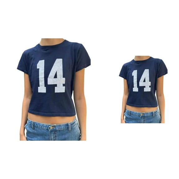 Summer Digital Print Crop Top â Fitted Short Sleeve Baby Tee for Women, Y2K Graphic Casual T-Shirt with Spicy Girl Style